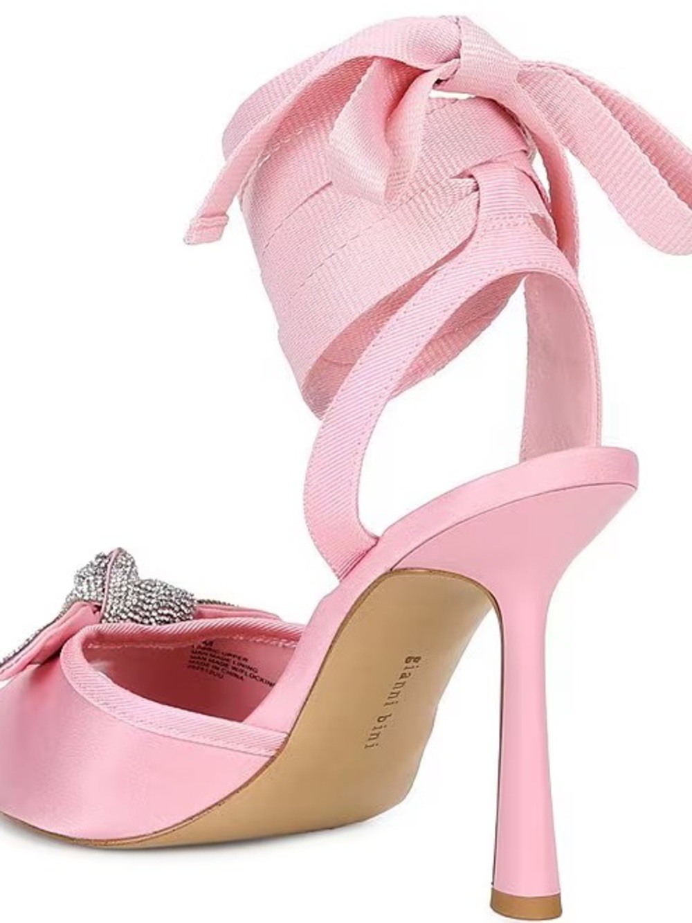 Gianni Bini Gardner Satin Lace Up Dress Sandals - Picture 4 of 5